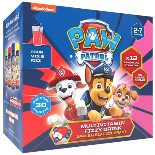 Nickelodeon Paw Patrol Multivitamins Fizzy Drink Συμπλήρωμα Διατροφής σε Σκόνη με Πολυβιταμίνες για Παιδιά 2-7 Ετών με Γεύση Μήλο & Φραγκοστάφυλλο 30 Sachets